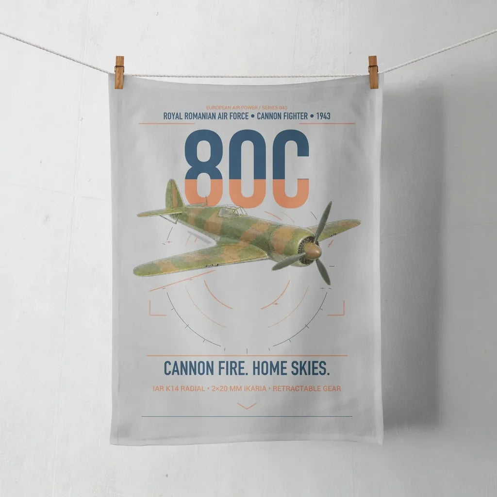 IAR 80C design on light gray towel
