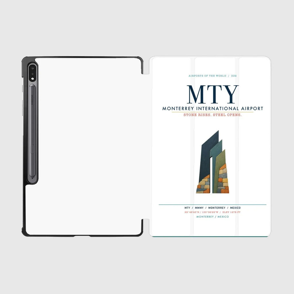 Monterrey International Airport (MTY) design on white samsung tablet tablet case