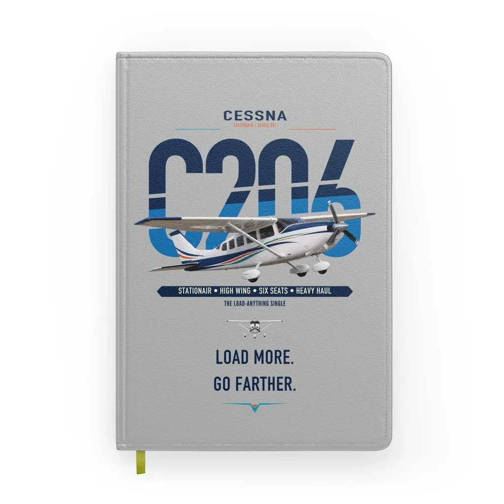 Cessna 206 Stationair design on light gray notebook