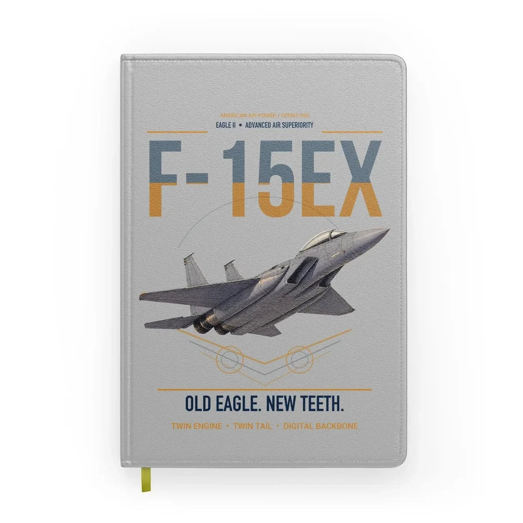 F-15EX Eagle II design on light gray notebook