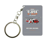Thumbnail for Sikorsky S-92A design on gray designed key chain, double-side print