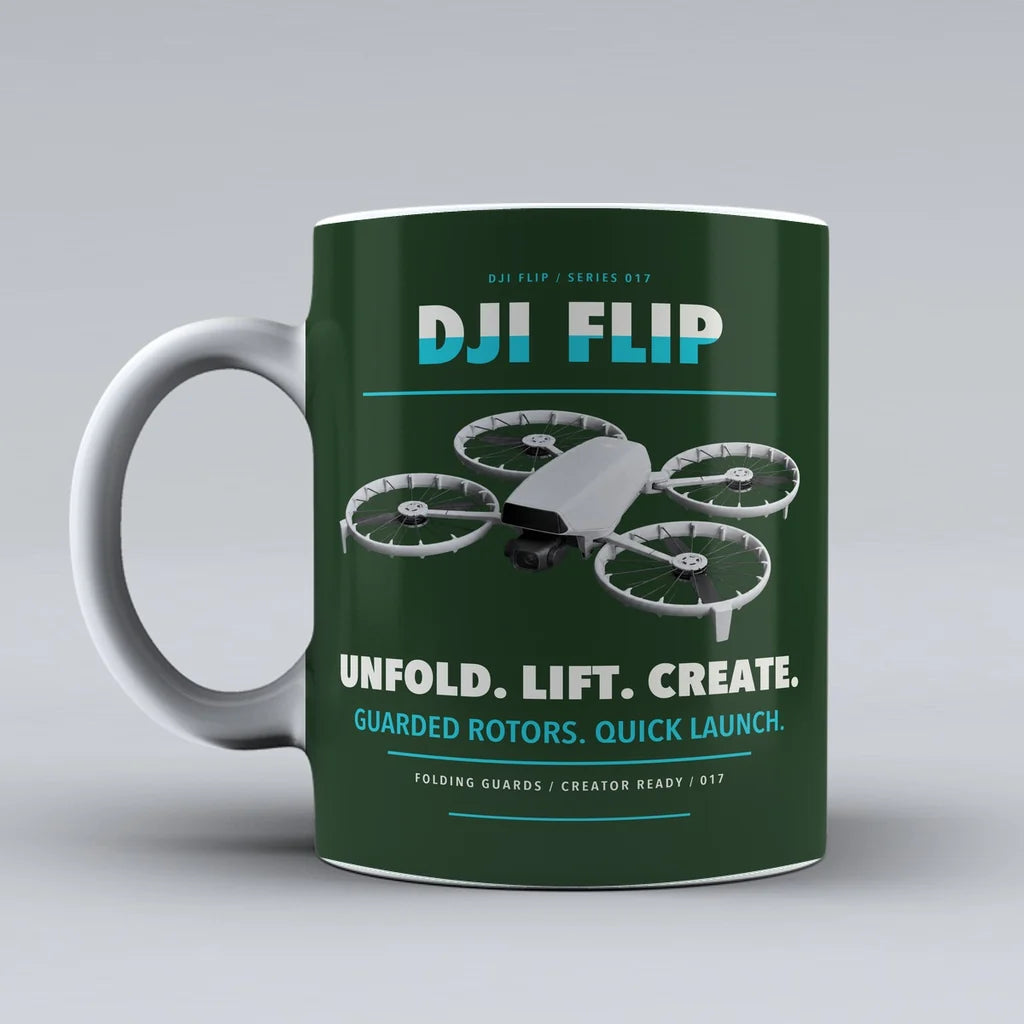 Flip Mug design on dark green dji