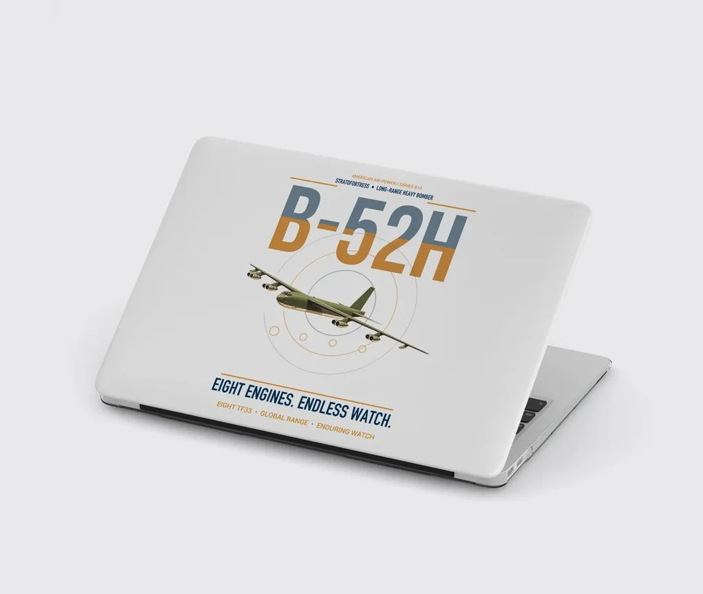 B-52H Stratofortress design on light gray MacBook case