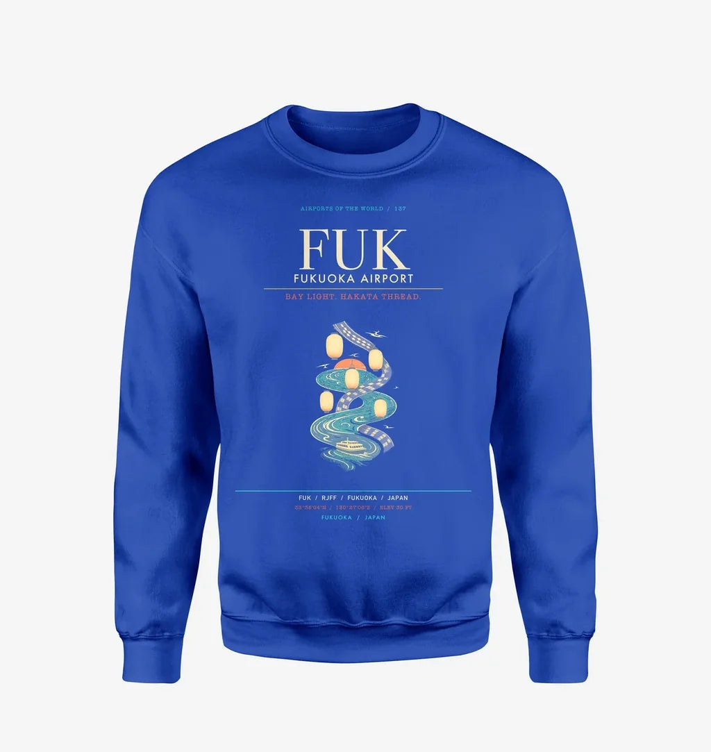 Fukuoka Airport FUK Sweatshirt - Blue