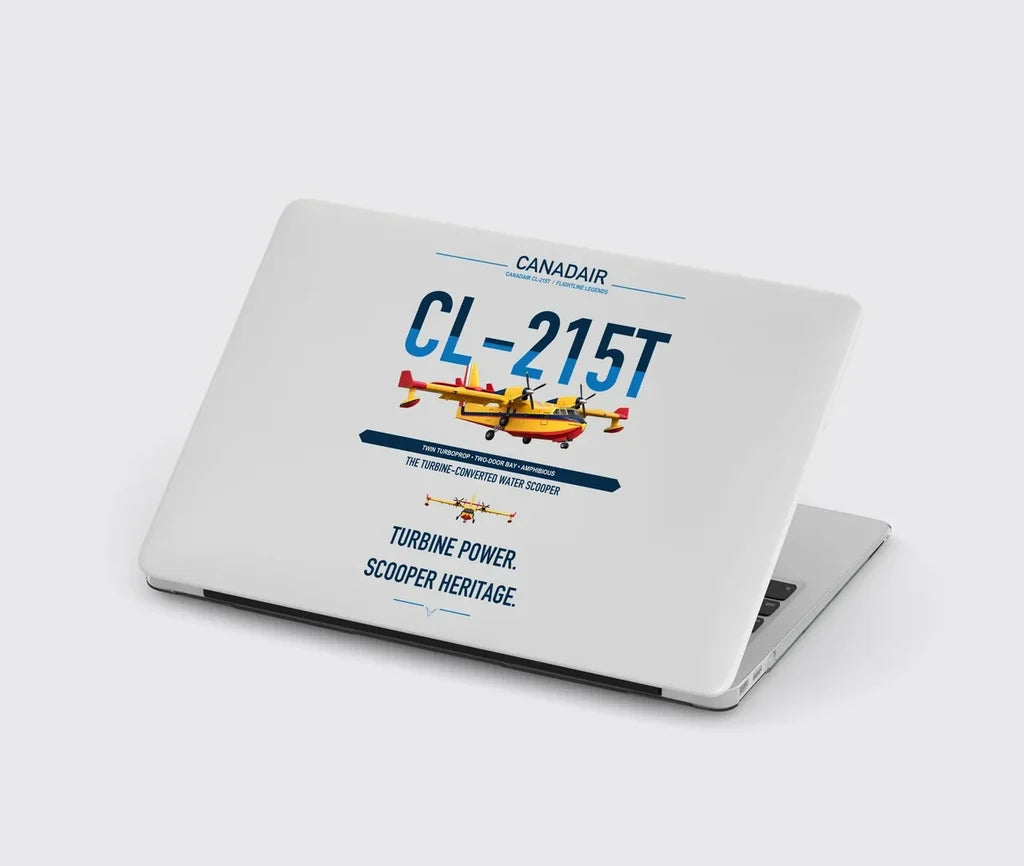Canadair CL-215T design on light gray MacBook case
