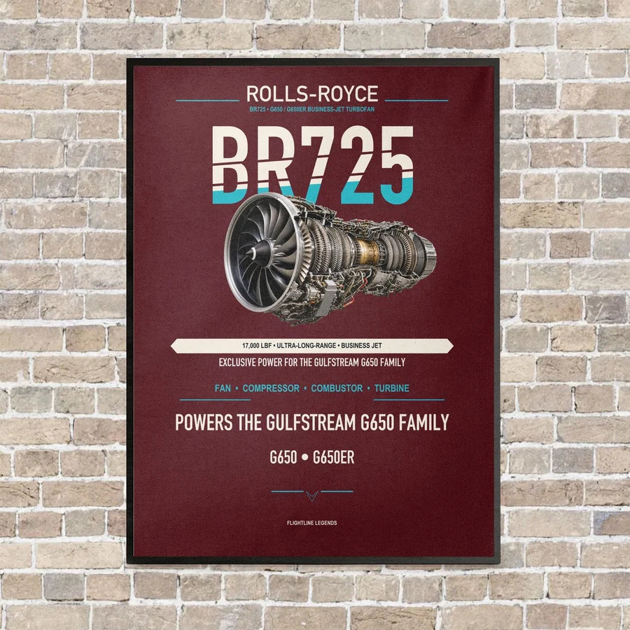 BR725 vertical canvas print - framed - dark red background