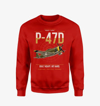 Thumbnail for P-47D Thunderbolt Razorback design on red sweatshirt