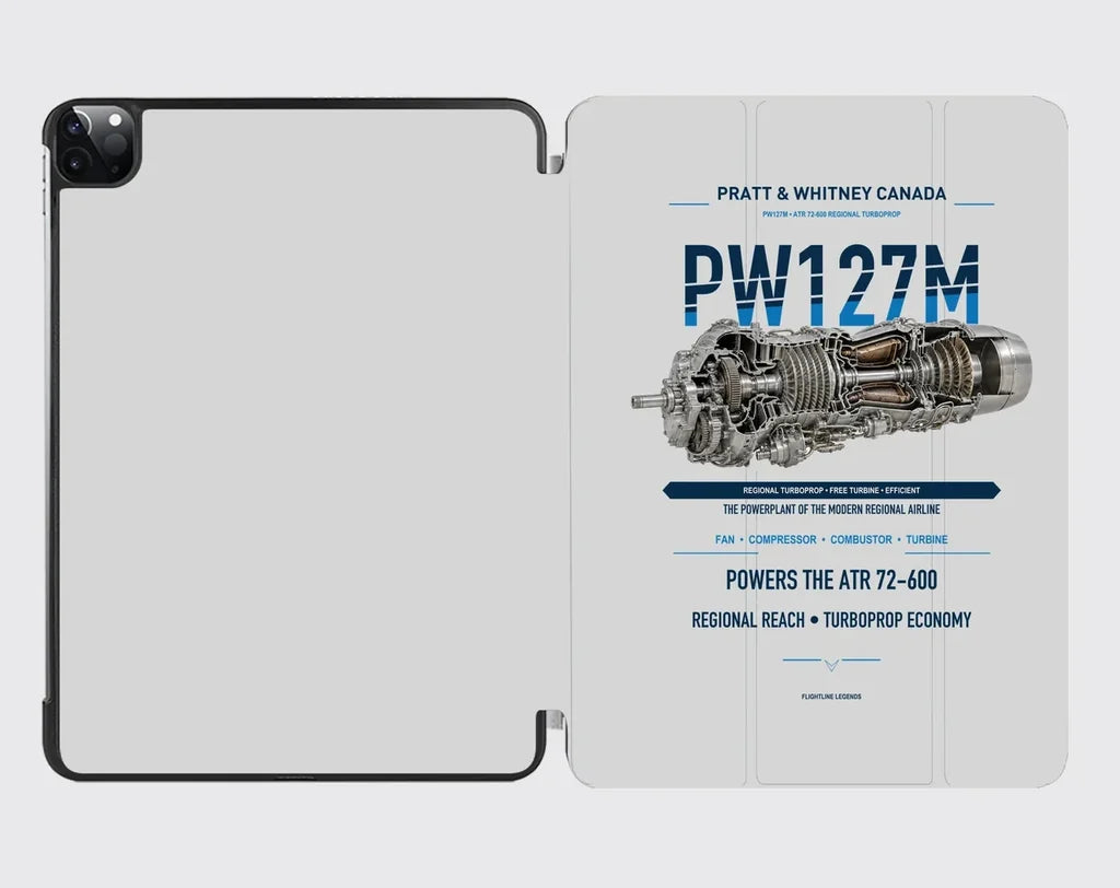 PW127M design on light gray ipad tablet case