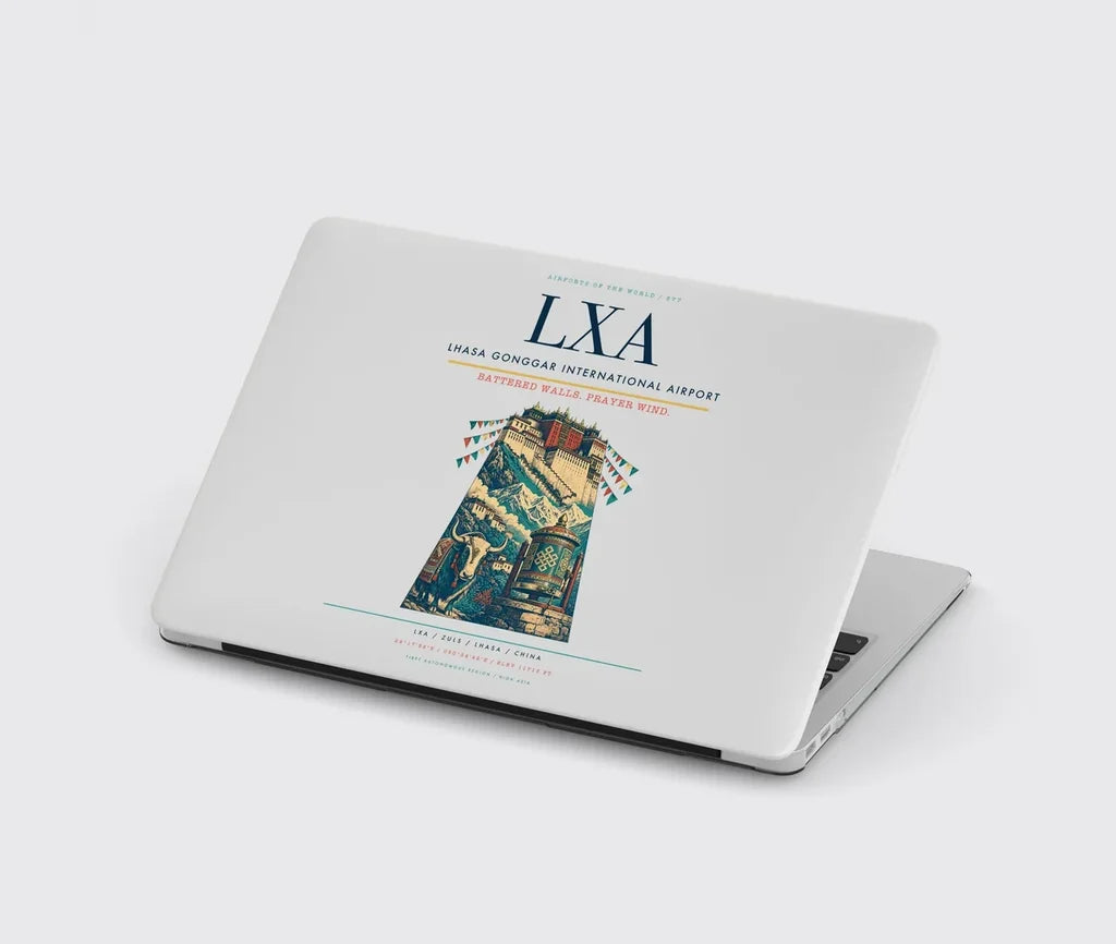 Lhasa Gonggar International Airport (LXA) design on light gray MacBook case