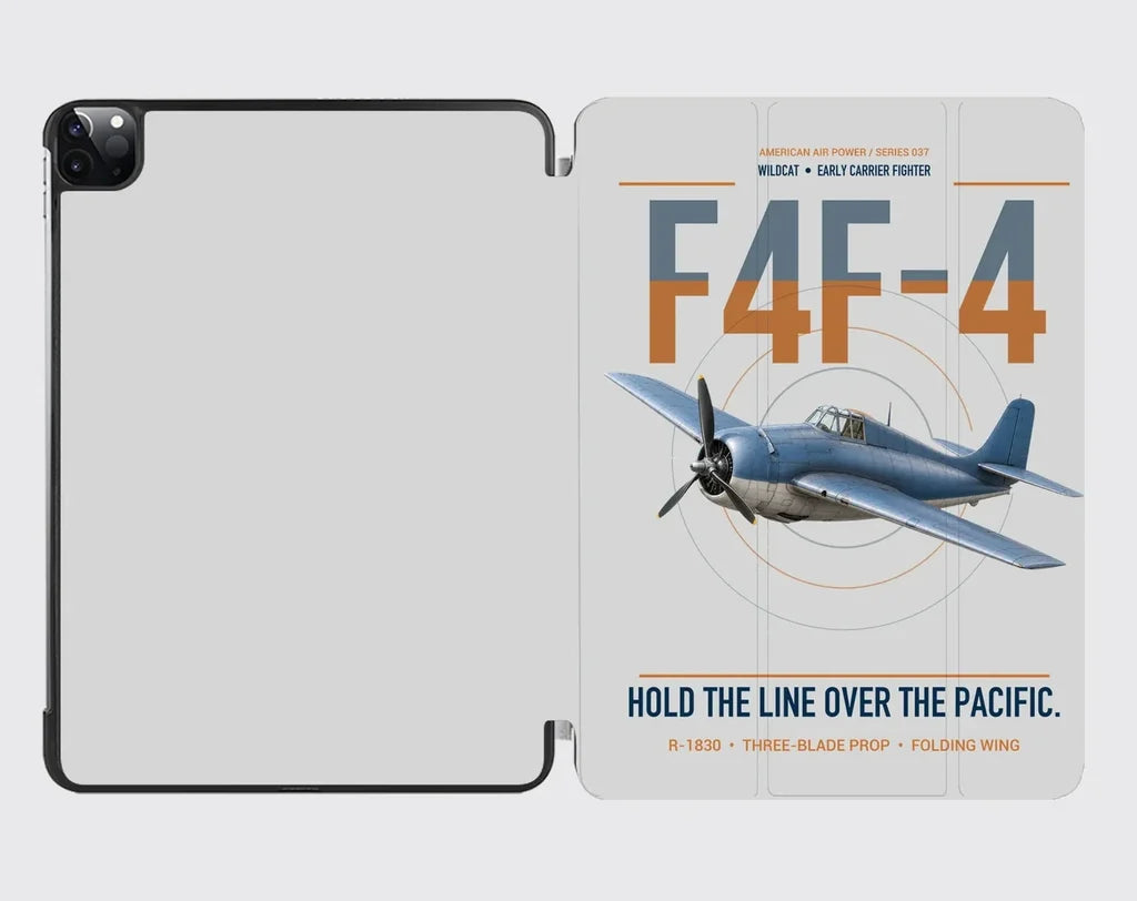 F4F-4 Wildcat design on light gray ipad tablet case