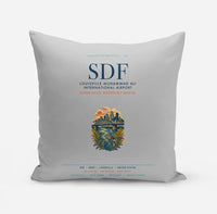Thumbnail for Louisville Muhammad Ali International Airport (SDF) design on light gray pillow