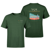 Thumbnail for Gander International Airport (YQX) design printed on dark green double-side t-shirt