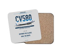 Thumbnail for Convair 580 design on light gray 1 piece coaster
