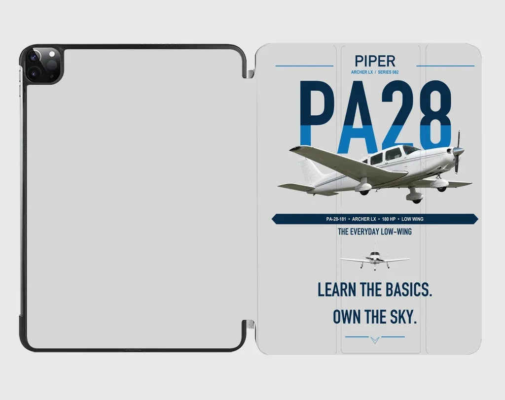 Piper PA-28-181 Archer LX design on light gray ipad tablet case