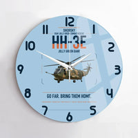 Thumbnail for Sikorsky HH-3E Jolly Green Giant design on light blue no frame wall clock