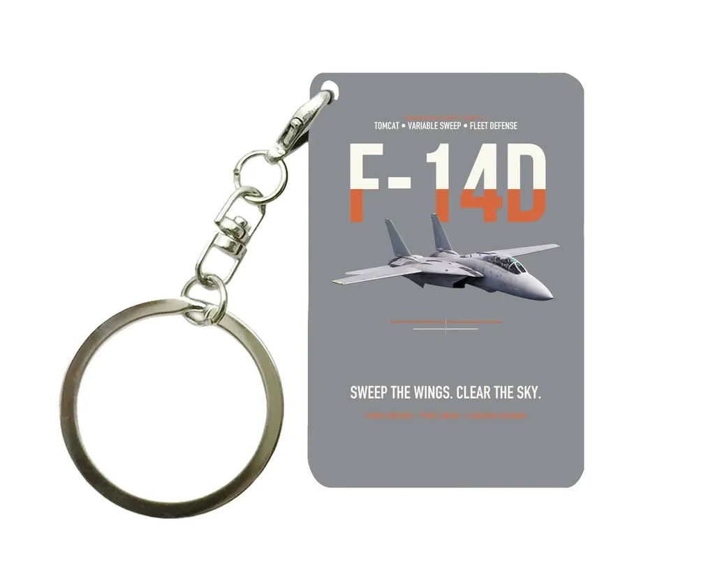 F-14D TOMCAT Key Chain design on gray key chain