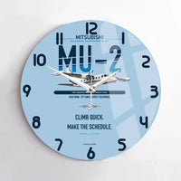 Thumbnail for Mitsubishi MU-2B-60 Marquise design on light blue no frame wall clock