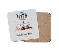 Thumbnail for Airbus H175 design on light gray 1 piece coaster