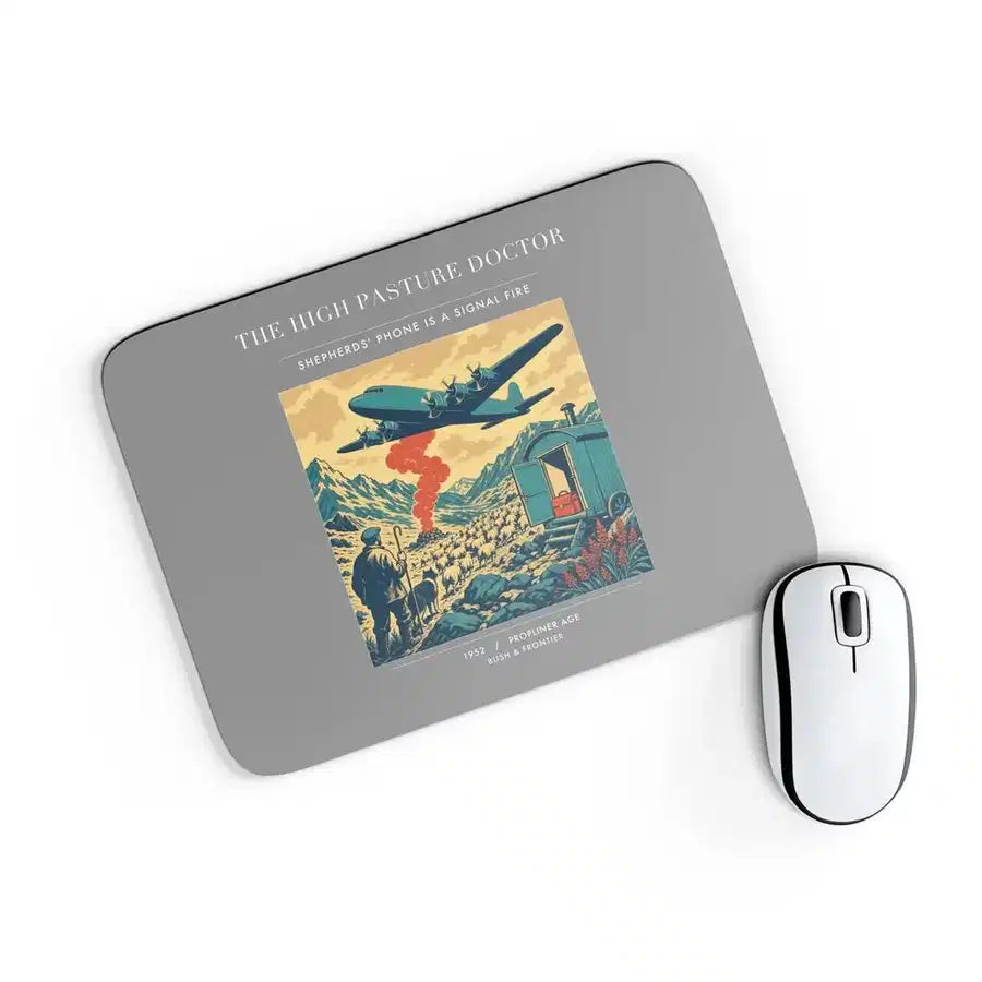 VINTAGE G4348 - The High Pasture Doctor - Designed Mouse Pads design on gray rectangle
