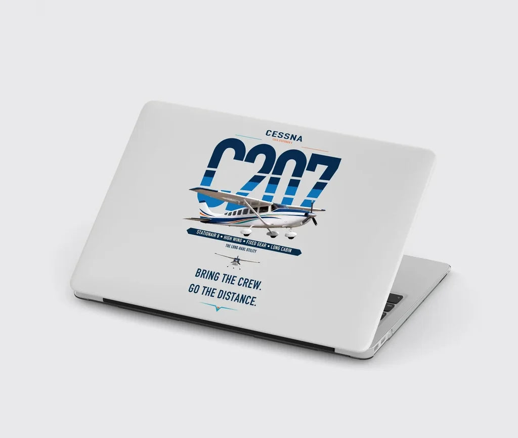Cessna T207A Stationair 8 design on light gray MacBook case