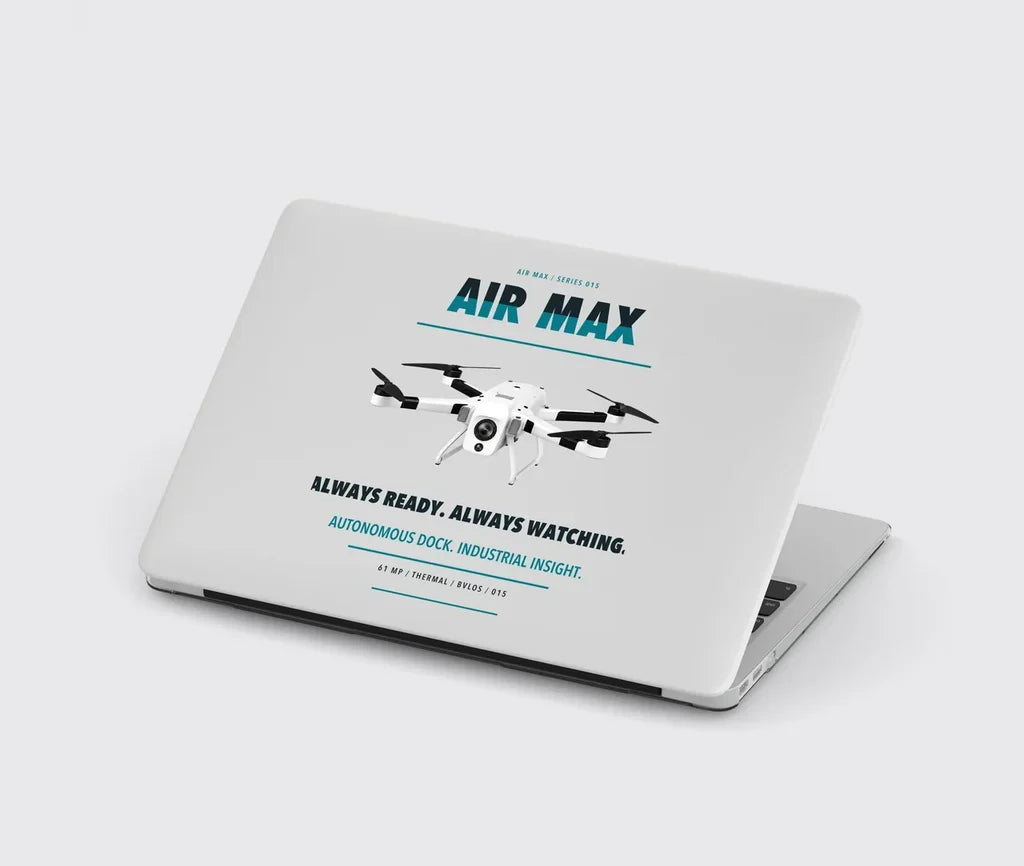 Percepto Air Max design on light gray MacBook case