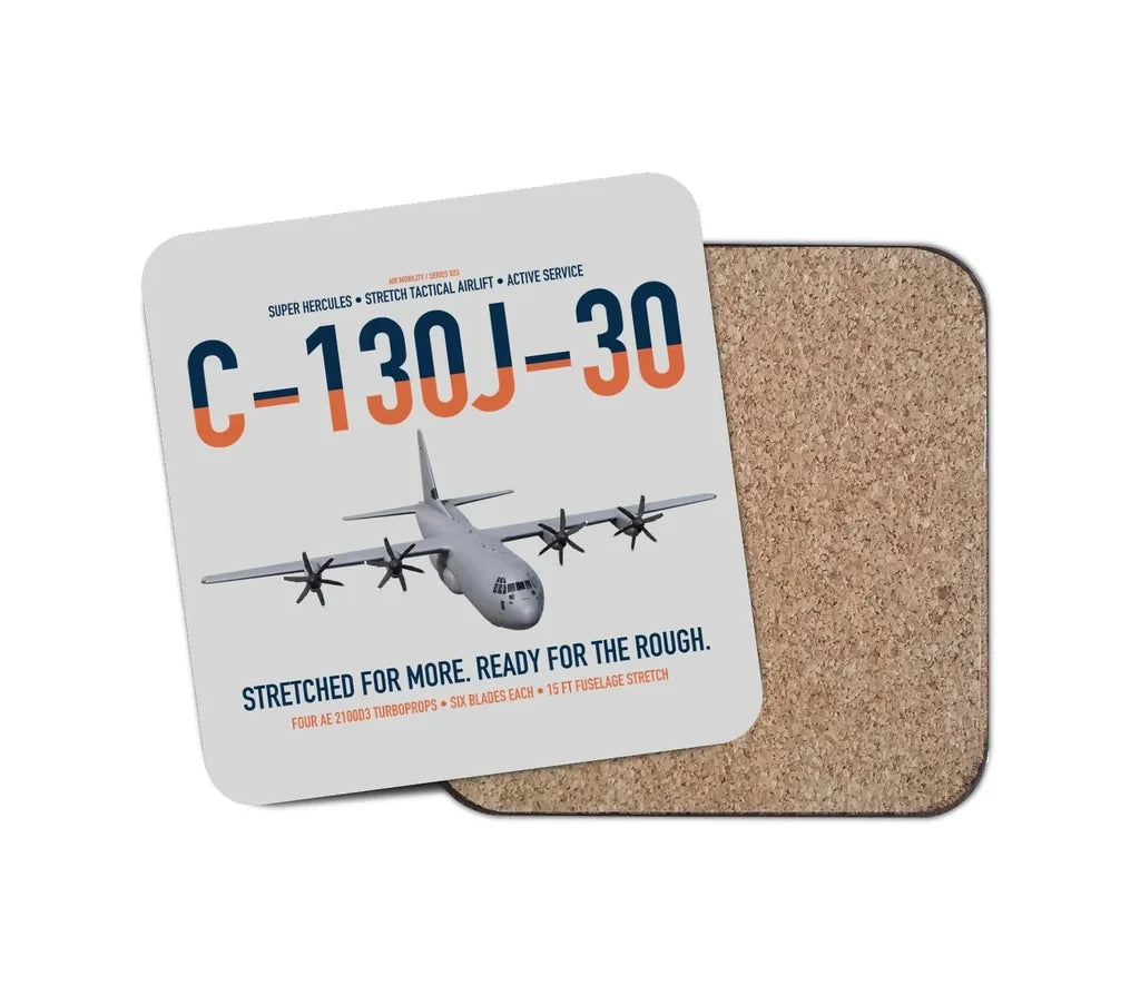 C-130J-30 Super Hercules design on light gray 1 piece coaster