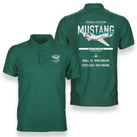 Thumbnail for Cessna Citation Mustang design on green double-side polo t-shirt, double-side print
