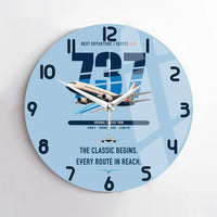 Thumbnail for Boeing 737-300 Classic design on light blue no frame wall clock