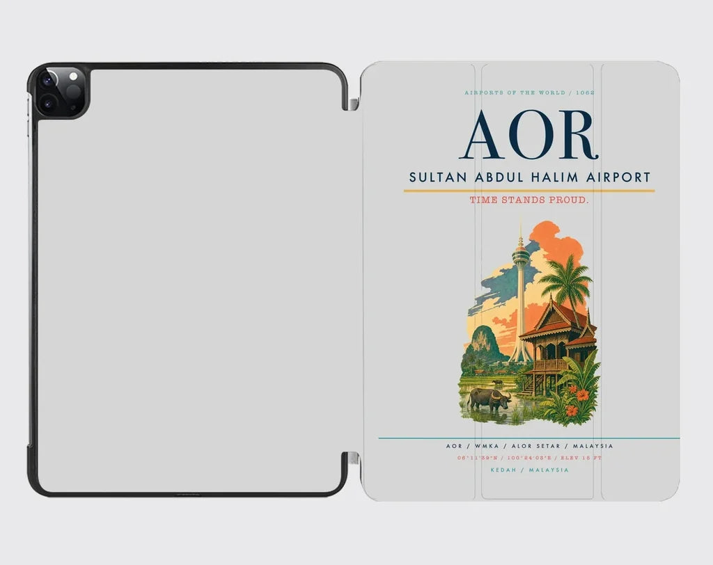 Sultan Abdul Halim Airport (AOR) design on light gray ipad tablet case