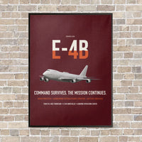 Thumbnail for E-4B Nightwatch vertical canvas print - framed - dark red background