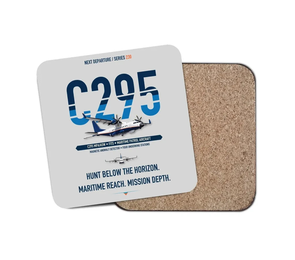 Airbus C295 MPA/ASW design on light gray 1 piece coaster