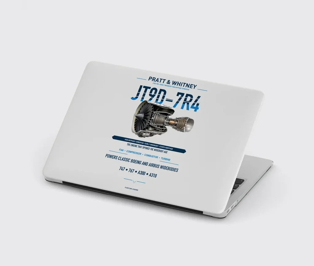 JT9D-7R4 design on light gray MacBook case
