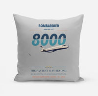 Thumbnail for Bombardier Global 8000 design on light gray pillow