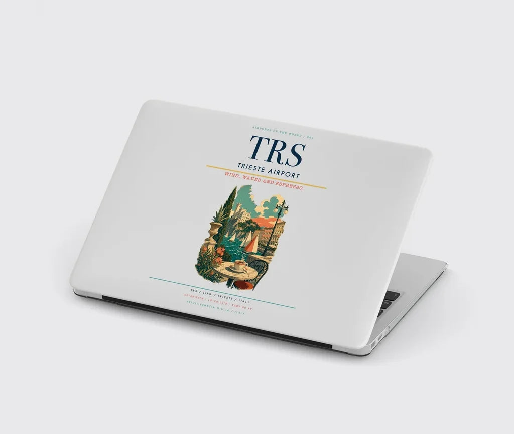 Trieste Airport (TRS) design on light gray MacBook case
