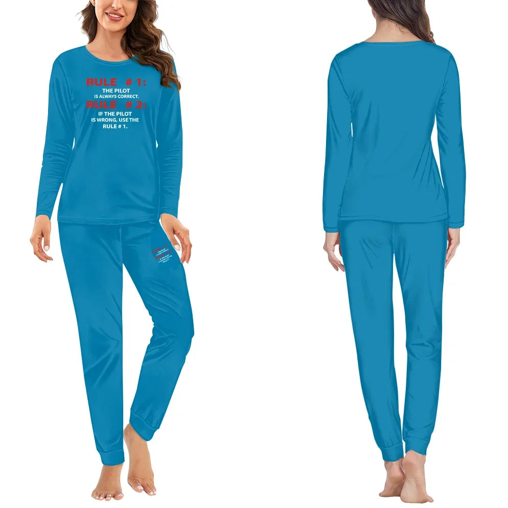Rule 1 - Pilot is Always Correct women pajamas - Light Blue