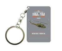 Thumbnail for Bell UH-1H Iroquois design on gray designed key chain, double-side print