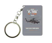 Thumbnail for Sikorsky S-70i FIREHAWK design on gray designed key chain, double-side print
