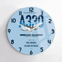 Thumbnail for Airbus A330-300 design on light blue no frame wall clock