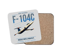 Thumbnail for F-104C Starfighter design on light gray 1 piece coaster