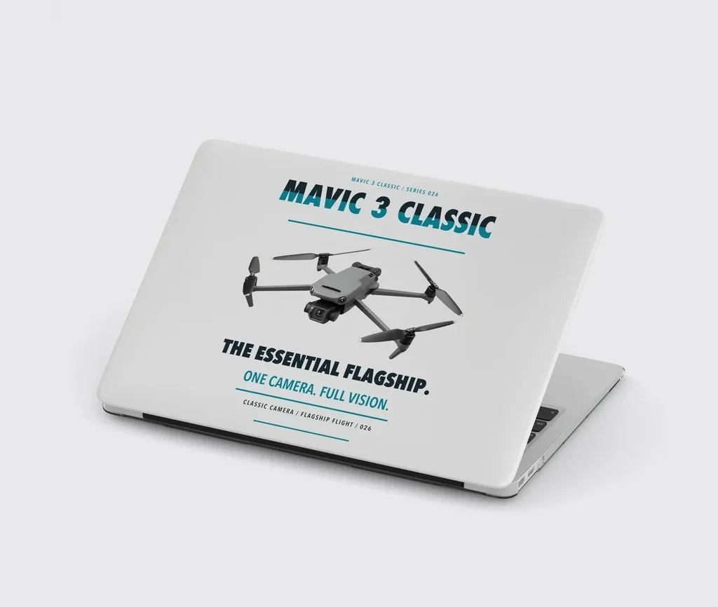 DJI Mavic 3 Classic design on light gray MacBook case