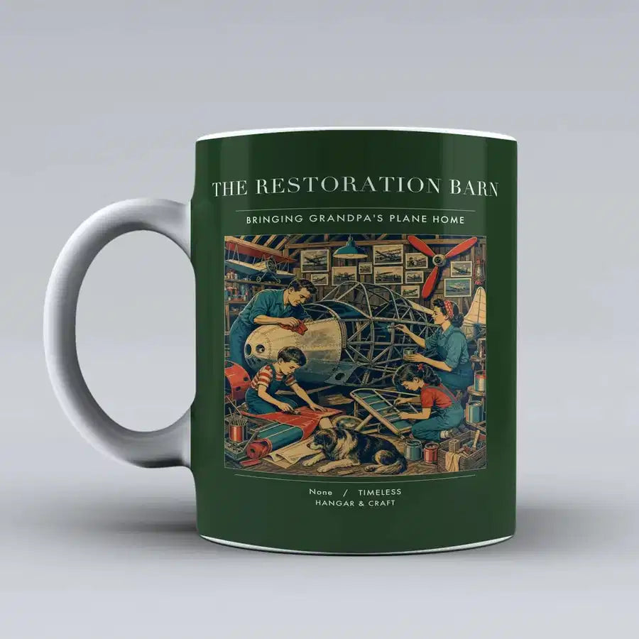 VINTAGE G4143 - The Restoration Barn - Ceramic Mug design on darkgreen