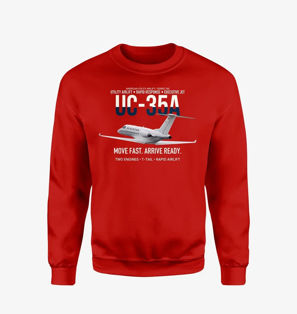 UC-35A Citation Ultra Rapid Utility Airlift design on red sweatshirt