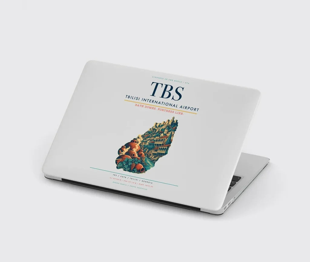 Tbilisi International Airport (TBS) design on light gray MacBook case