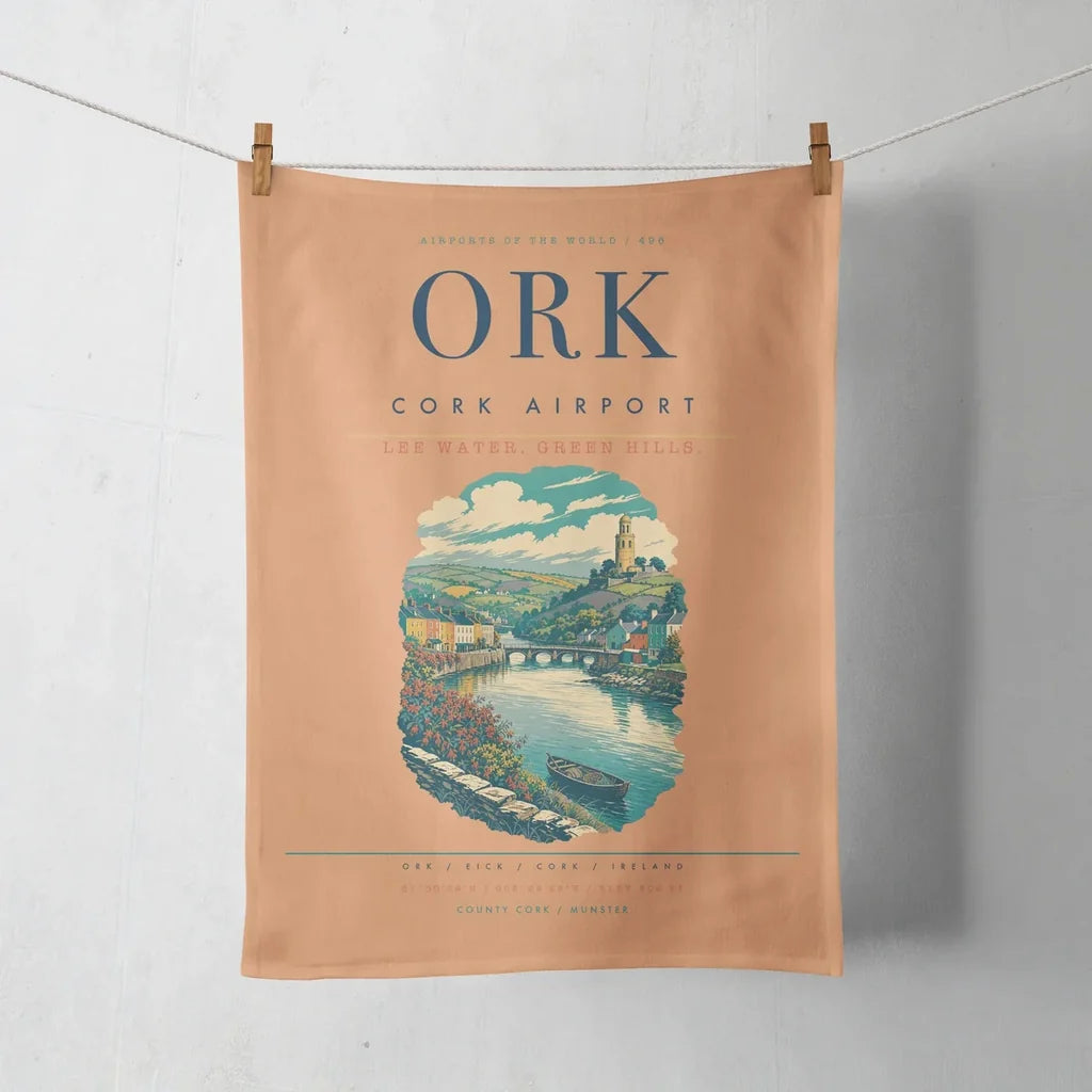 Cork Airport (ORK) design on orange towel