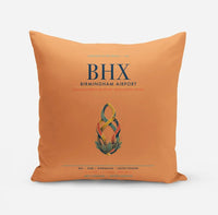 Thumbnail for Birmingham Airport (BHX) design on orange pillow