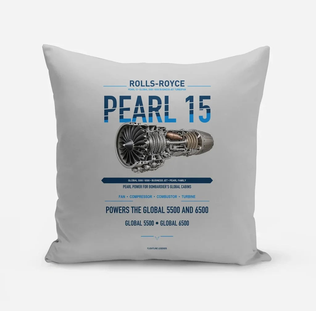 PEARL 15 design on light gray pillow