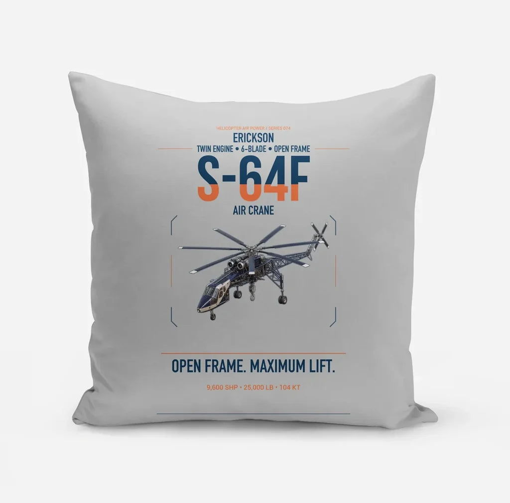 Erickson S-64F Air Crane design on light gray pillow