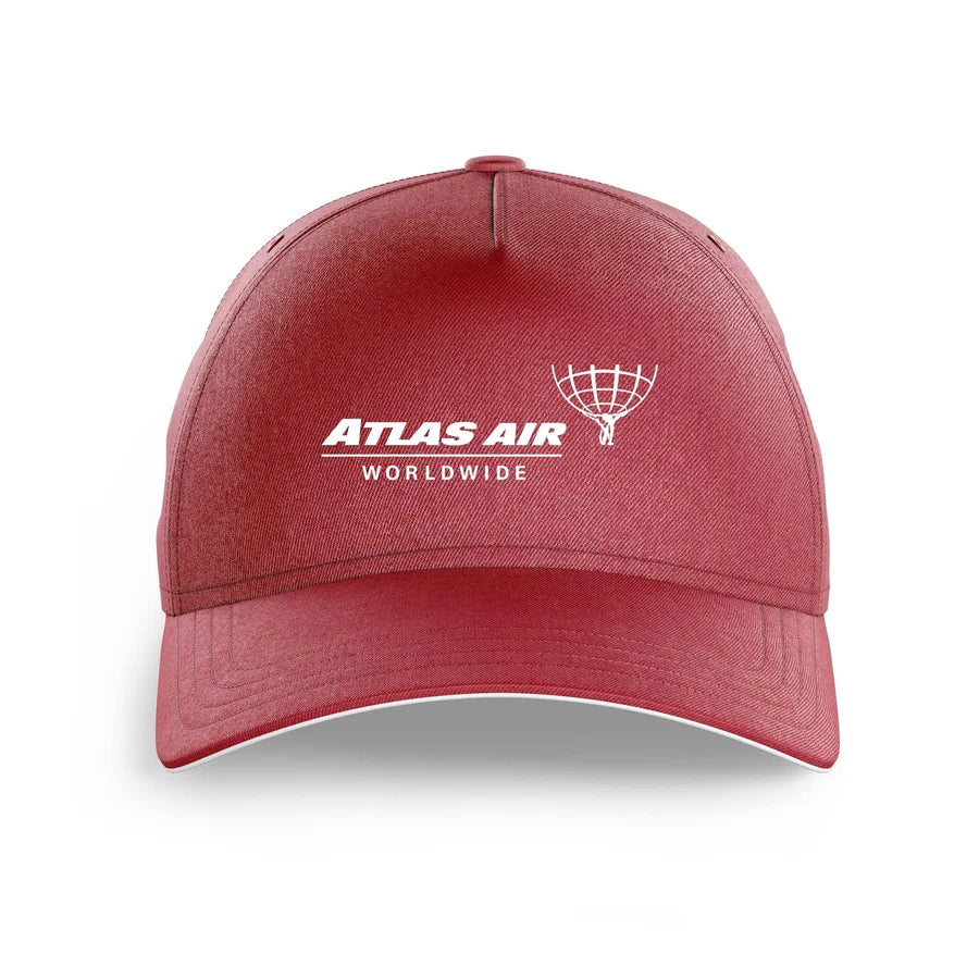 Atlas Air logo printed on dark red cap