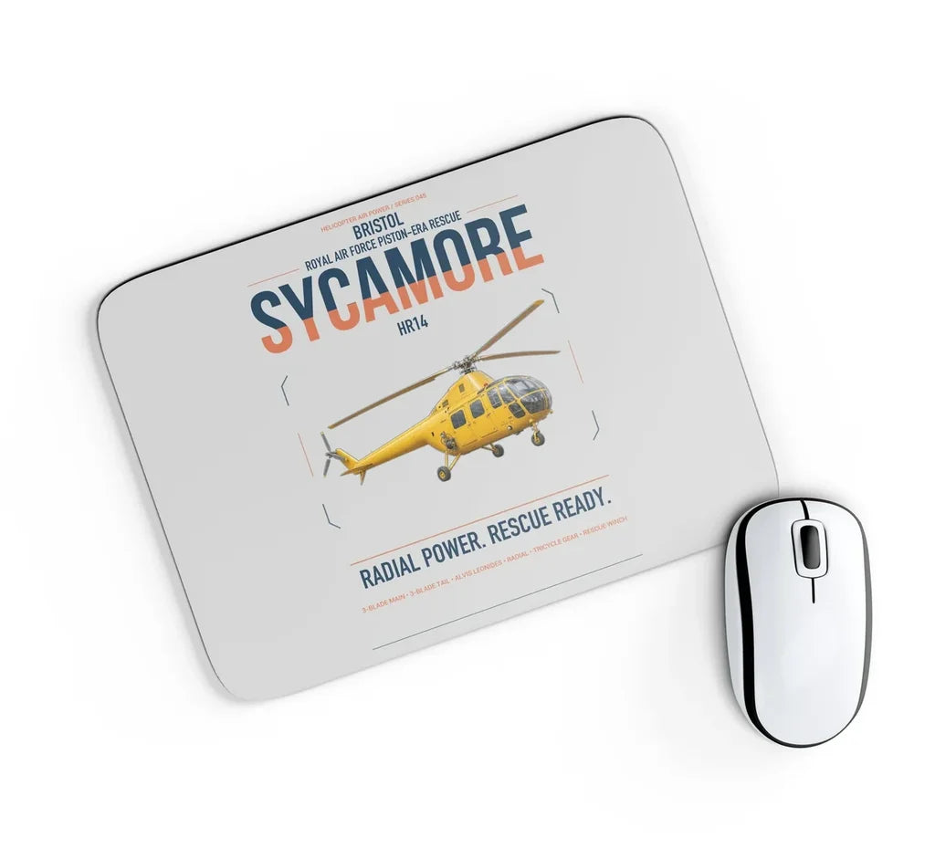 Bristol Sycamore HR14 design on light gray rectangle mouse pad