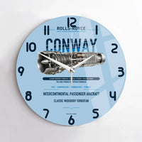 Thumbnail for CONWAY design on light blue no frame wall clock
